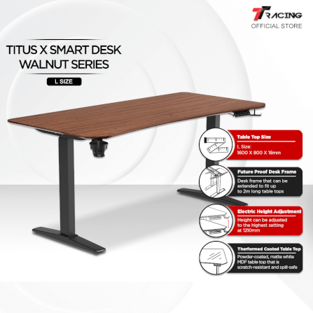 โต๊ะปรับระดับ TTRACING TITUS X SMART DESK 1.6M สี WALNUT_1